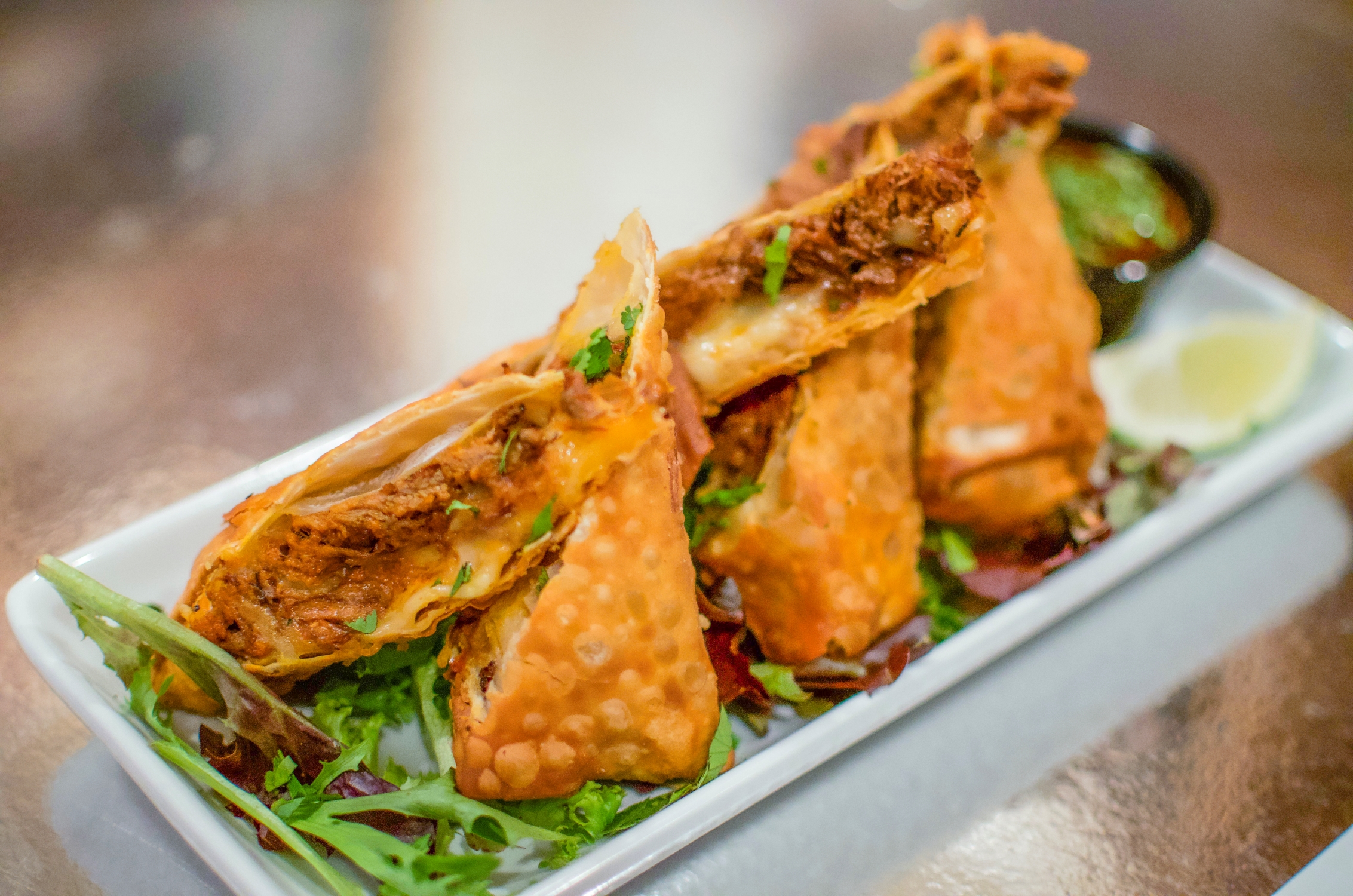 birria egg rolls Deconstructed Crab Rangoon